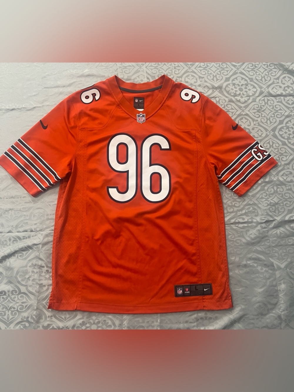 Nike Orange NFL #96 Akiem Hicks Chicago bears Football Jersey size large #A12